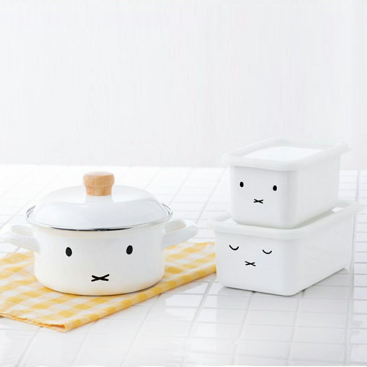 miffy ミッフィーフェイス 深型角容器 2点セットの説明画像3