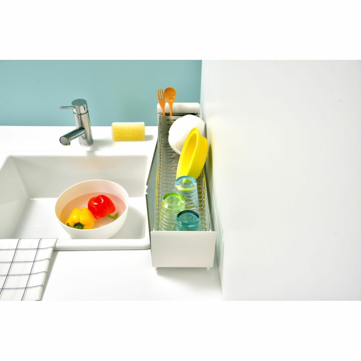 UtaU ウタウ 水切りラックロング ピュアホワイトの説明画像8