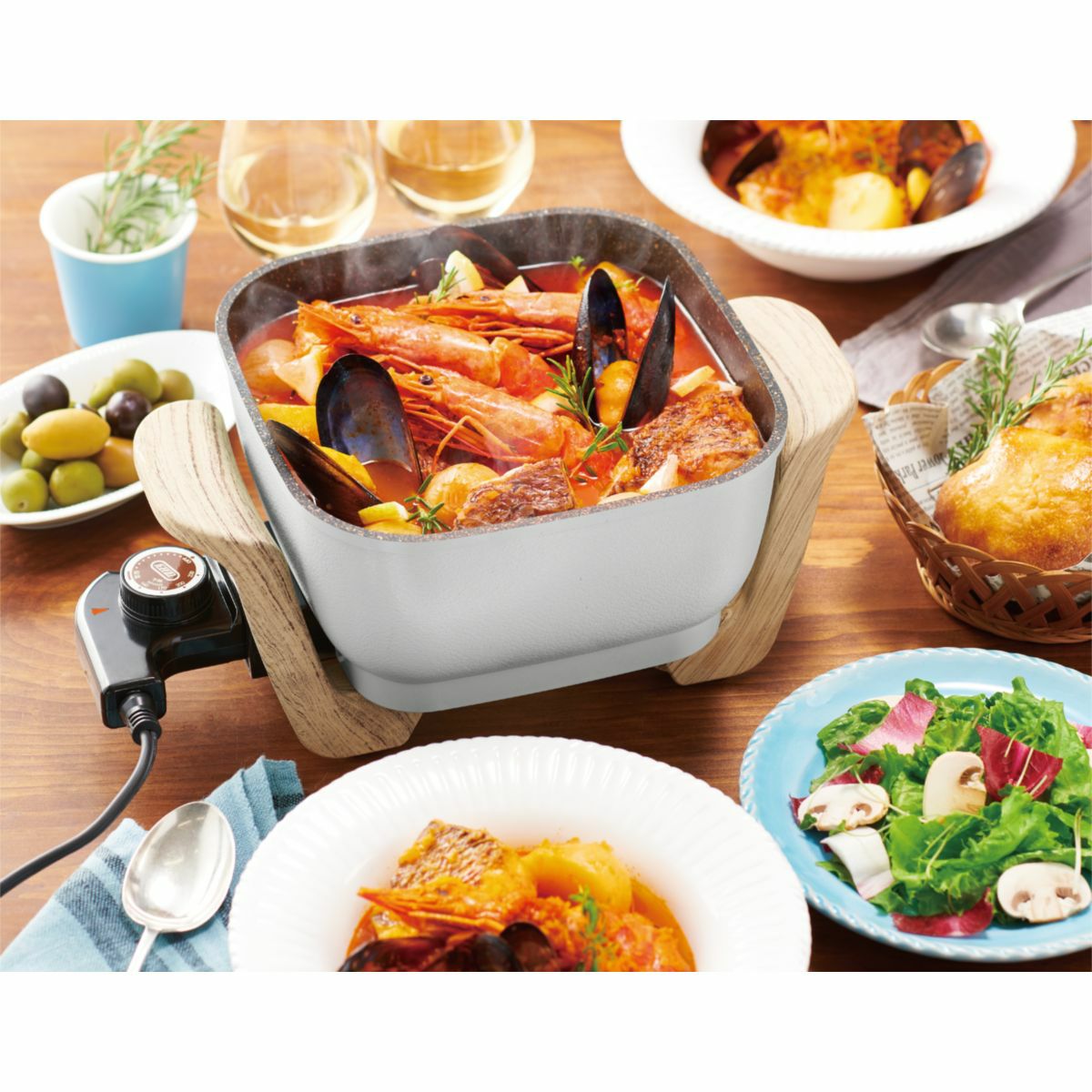 Toffy トフィー コンパクトマルチ電気鍋 ASH WHITEの説明画像9