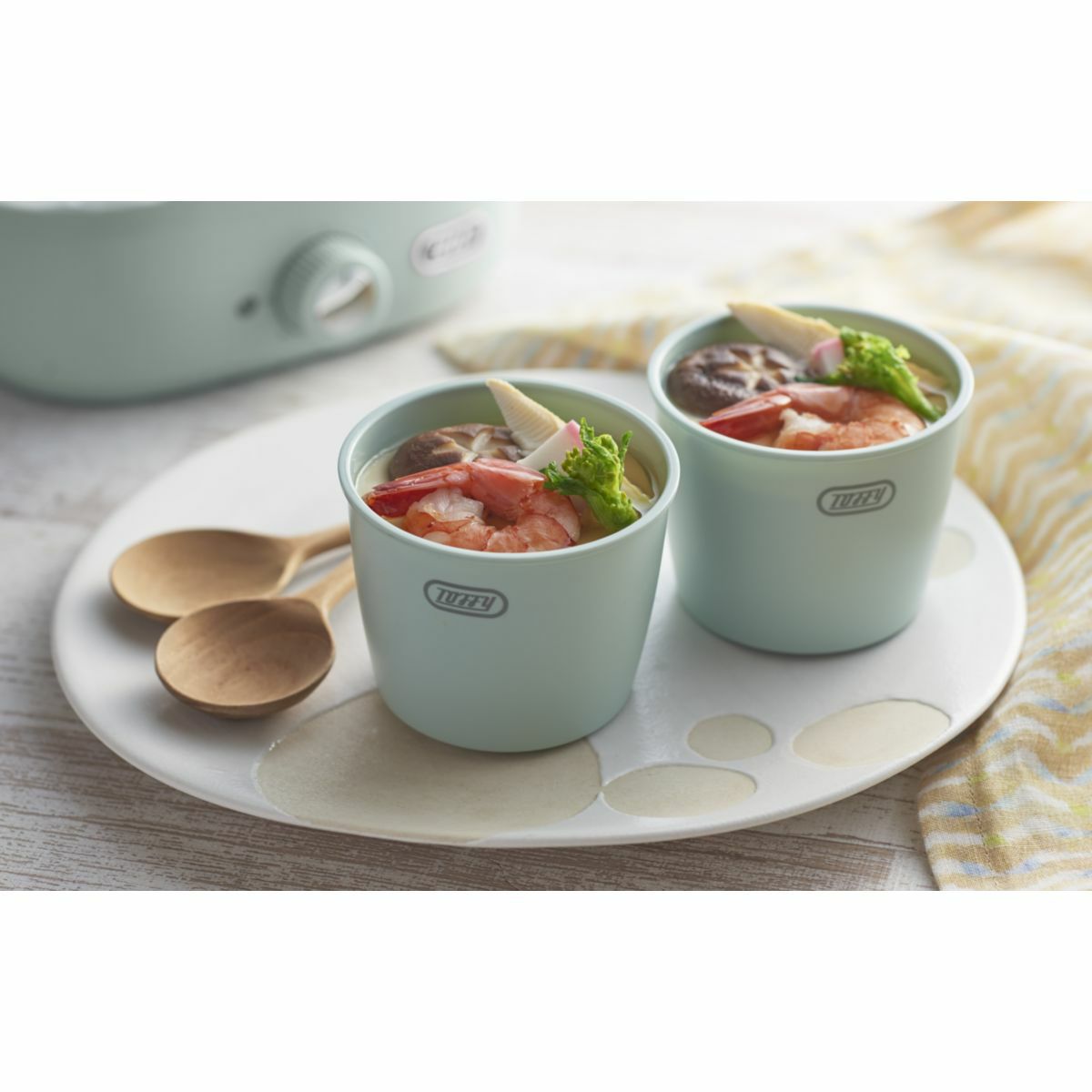 Toffy トフィー コンパクトフードスチーマー PALE AQUAの説明画像4