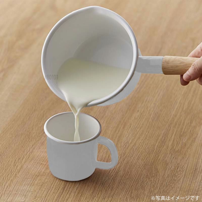 FUJIHORO富士ホーロー コットン ミルクパン 14cm ホワイト説明画像1