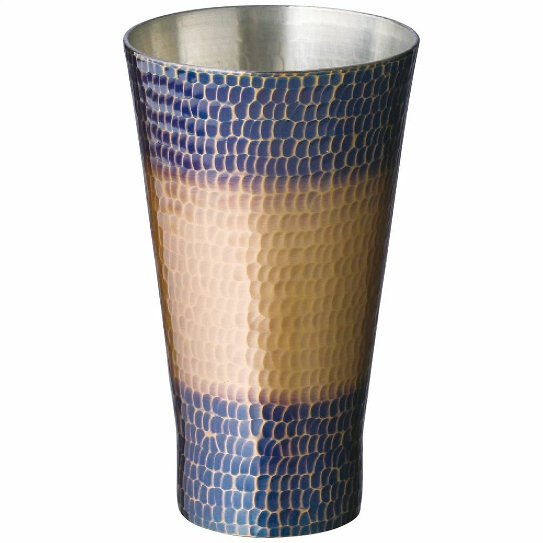 新光堂 銅製高輝仕上げ手打ち鎚目タンブラー350mlの説明画像2