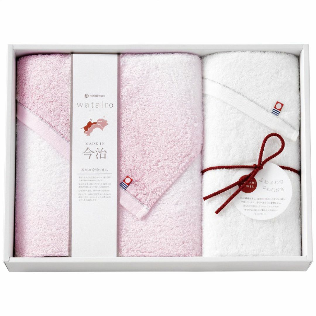 nishikawa 西川 わたいろ バス・フェイスタオルセット ピンクの説明画像2