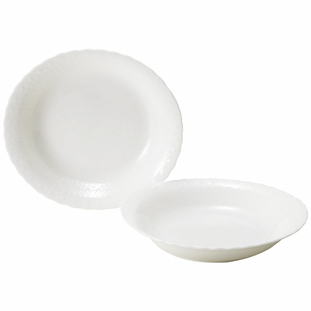 NARUMI Bone China ナルミ シルキーホワイト ペアオーバルプレートセットの説明画像2