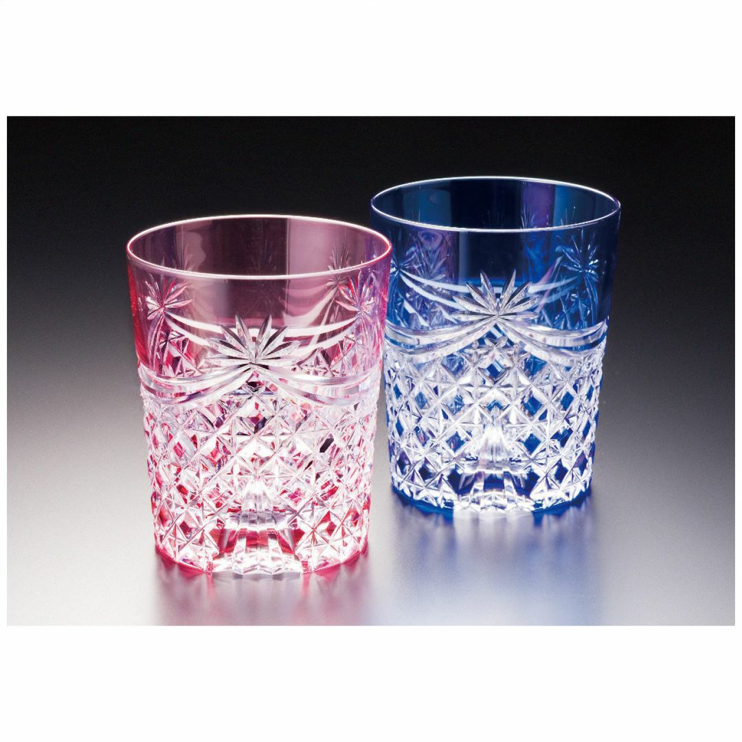 KAGAMI カガミクリスタル 江戸切子ペアロックグラスの説明画像2