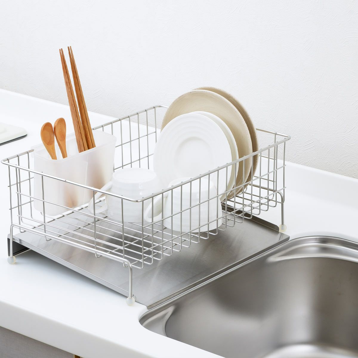 ヨシカワ 水の流れるステンレス水切りの説明画像2