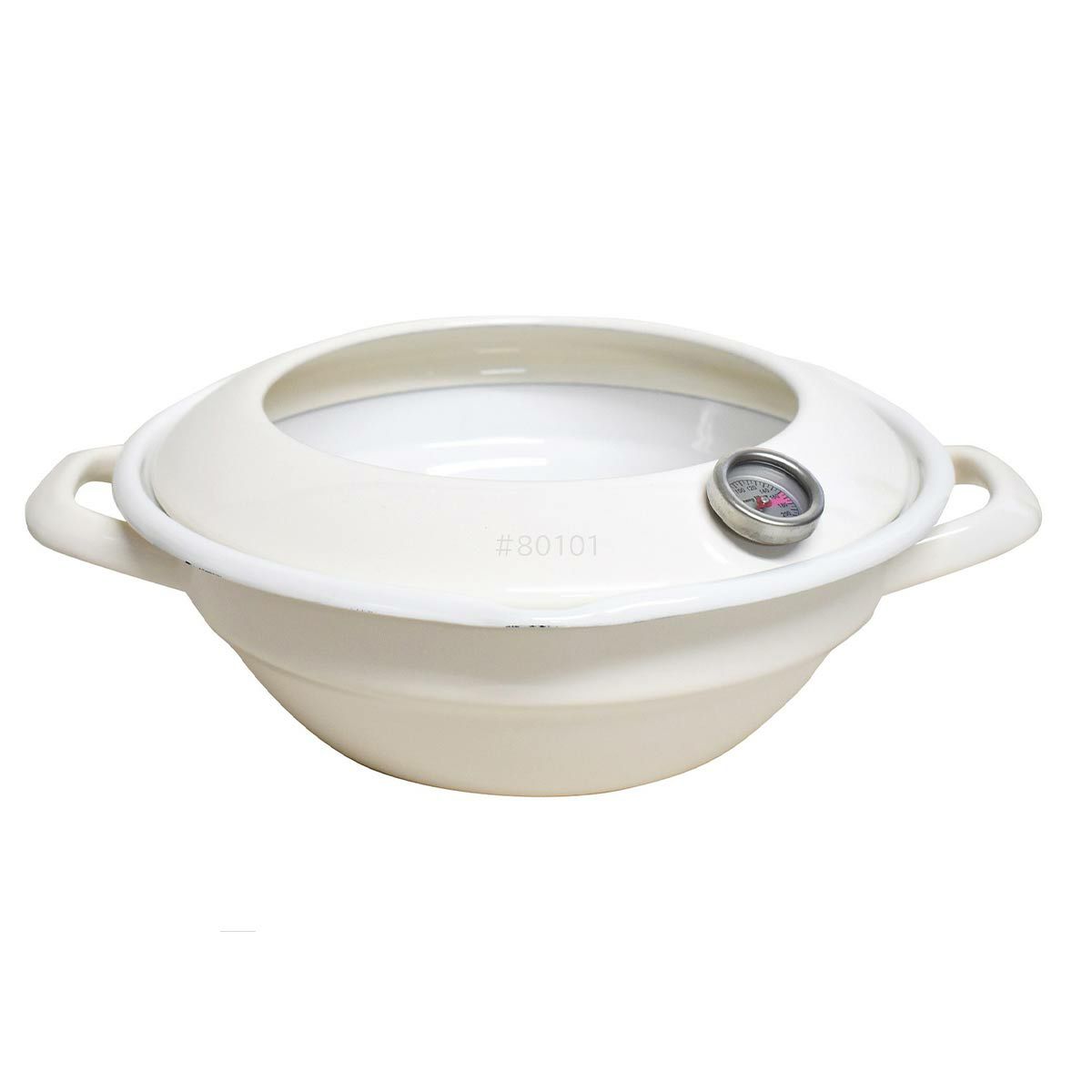 FUJIHORO 富士ホーロー 24cm天ぷら鍋（温度計付） ホワイトの説明画像2