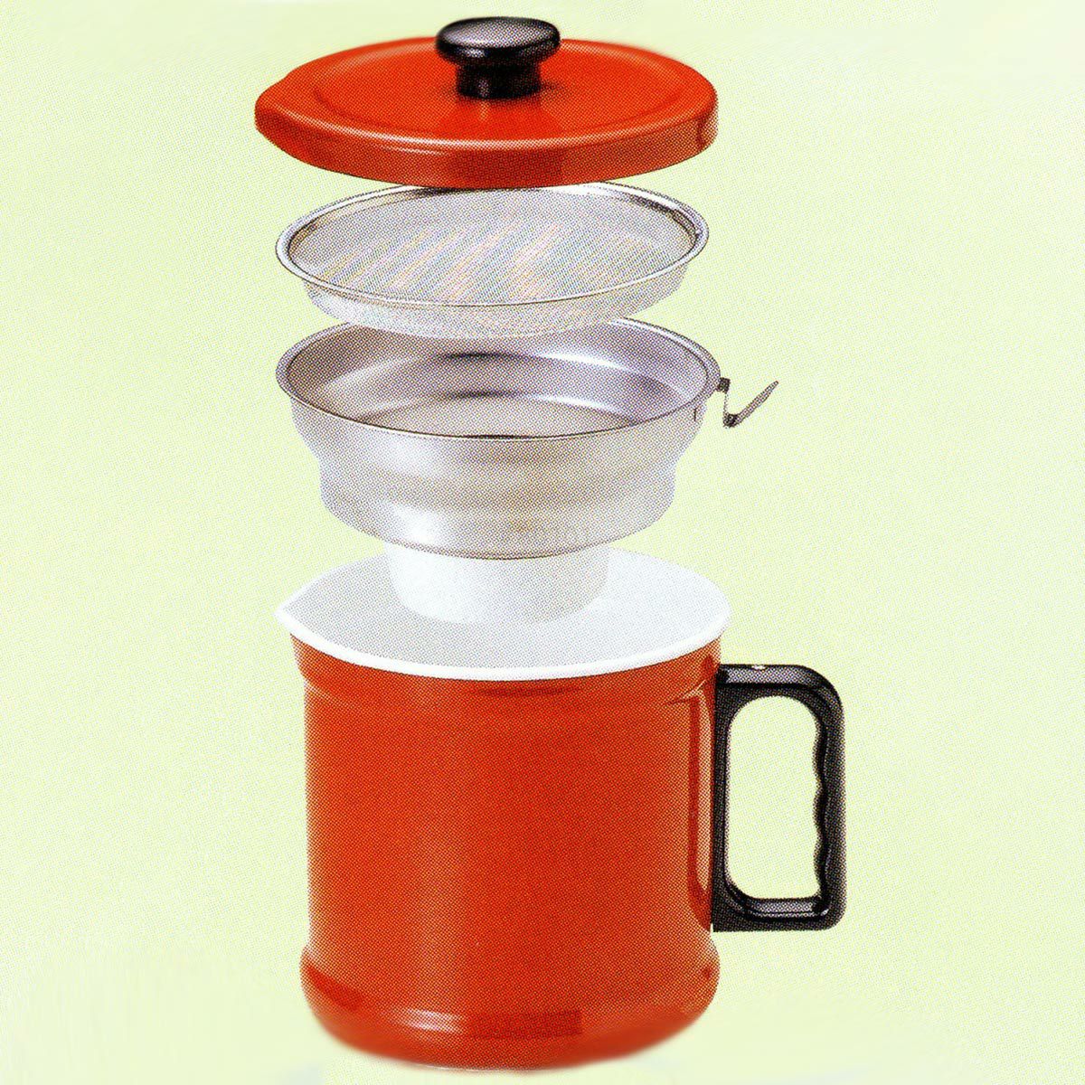 FUJIHORO 富士ホーロー 1.5Ｌオイルポット（活性炭カートリッジ1個付属）レッドの説明画像2