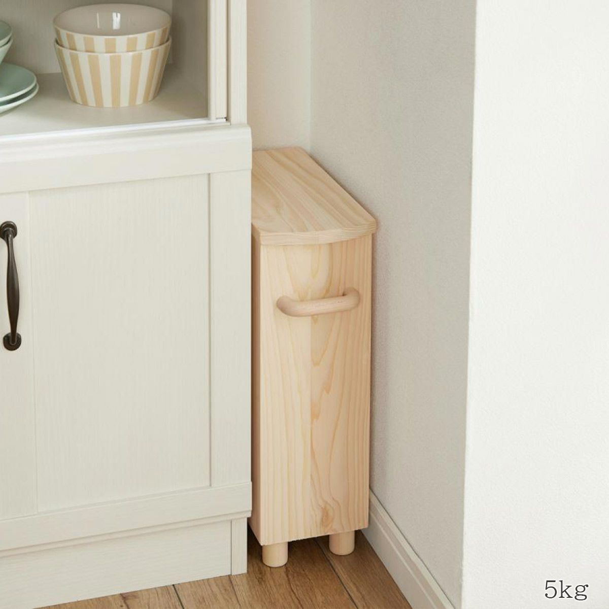 梅沢木材工芸社 袋のまま入れる桧の米びつ 5kg用の説明画像1