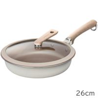 evercook DECO エバークック デコ 26cmフライパン+ガラスふたセット ベージュの説明画像1