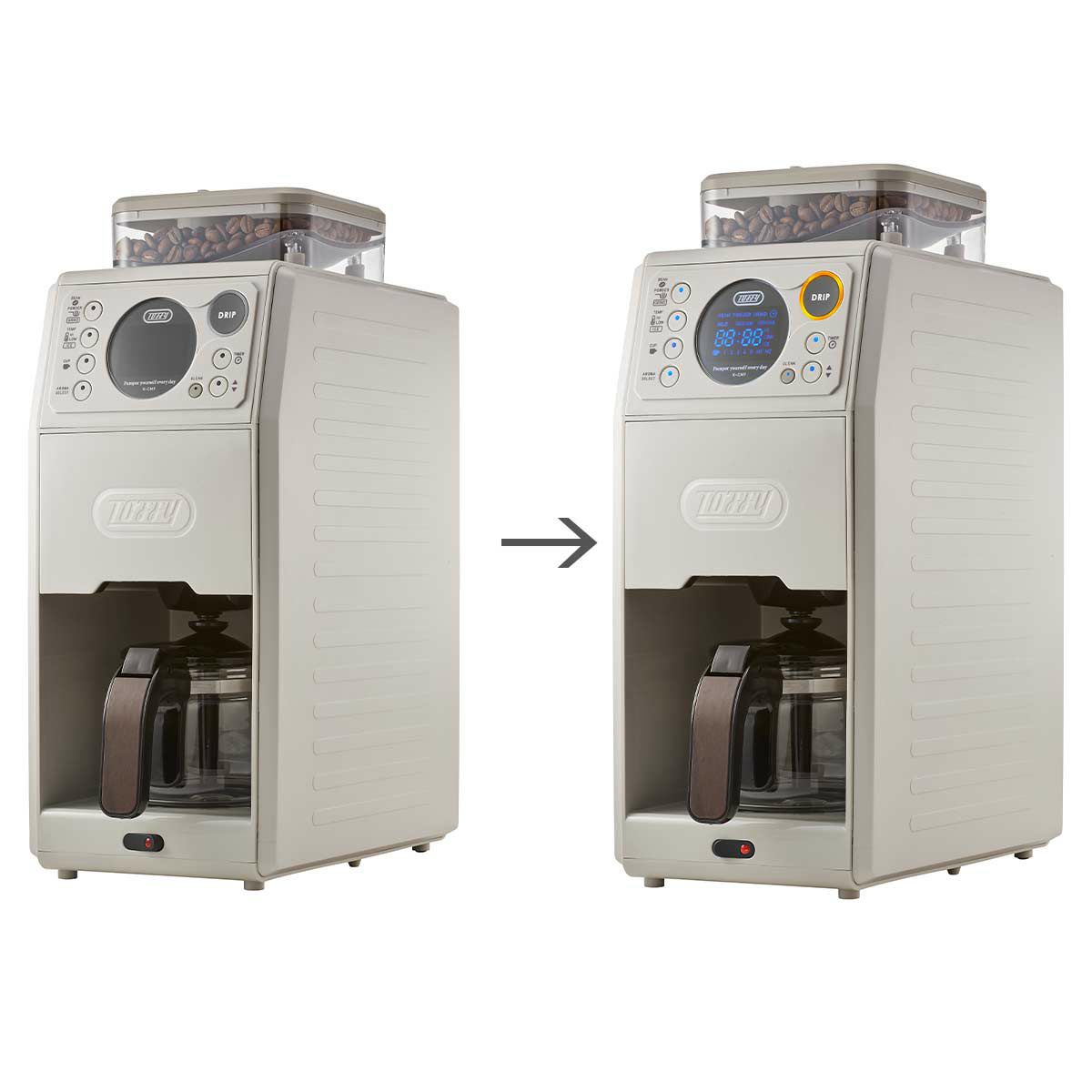 Toffy トフィー 全自動ミル付カスタムドリップコーヒーメーカーの説明画像5