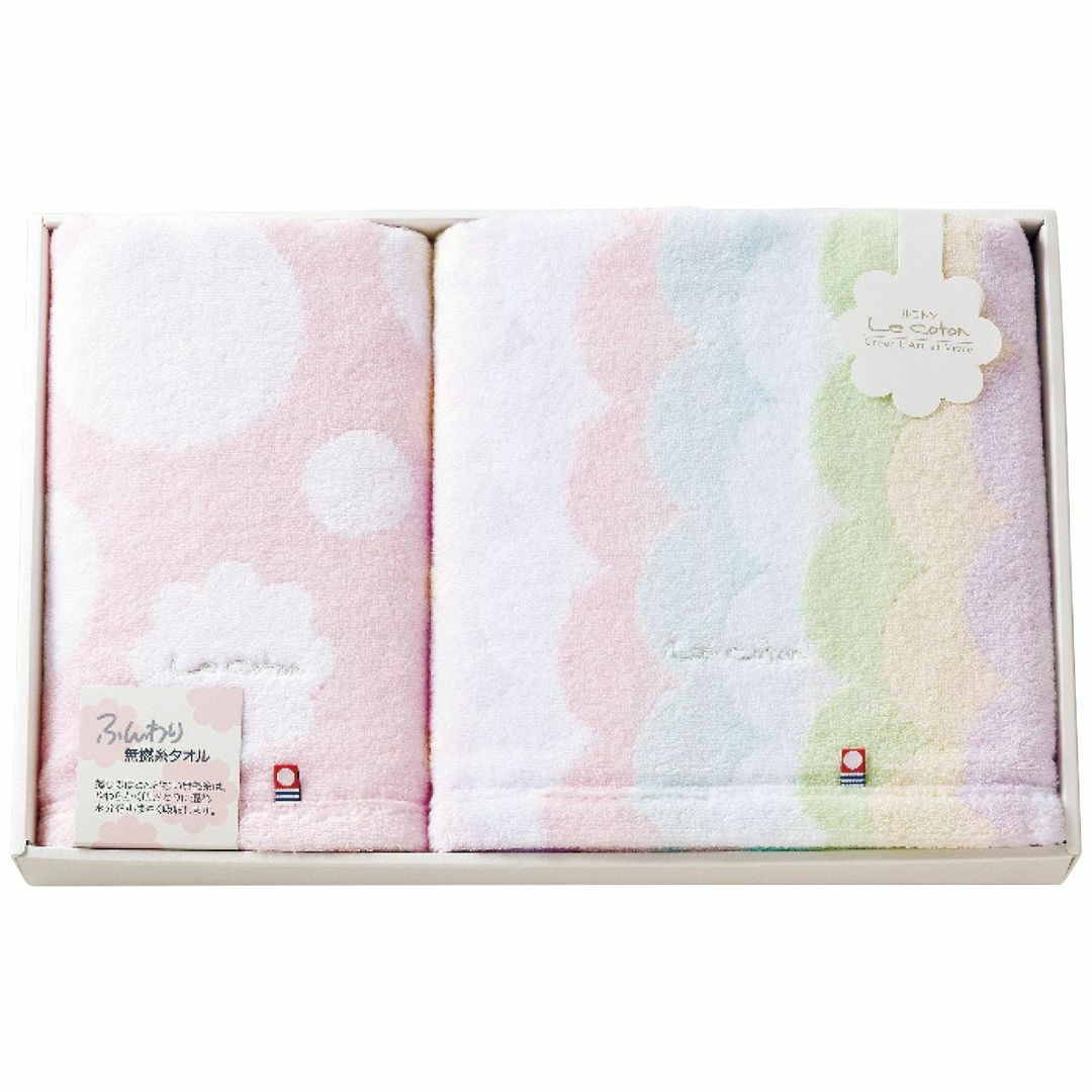 apide ル コトン バス・フェイスタオルセットブルーの説明画像2