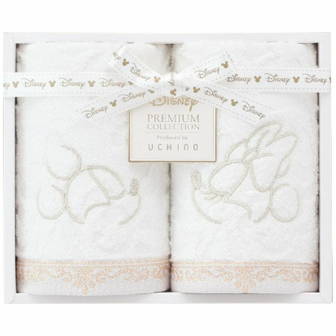 ディズニー　プレミアム ウォッシュタオル2枚セットホワイトの説明画像2