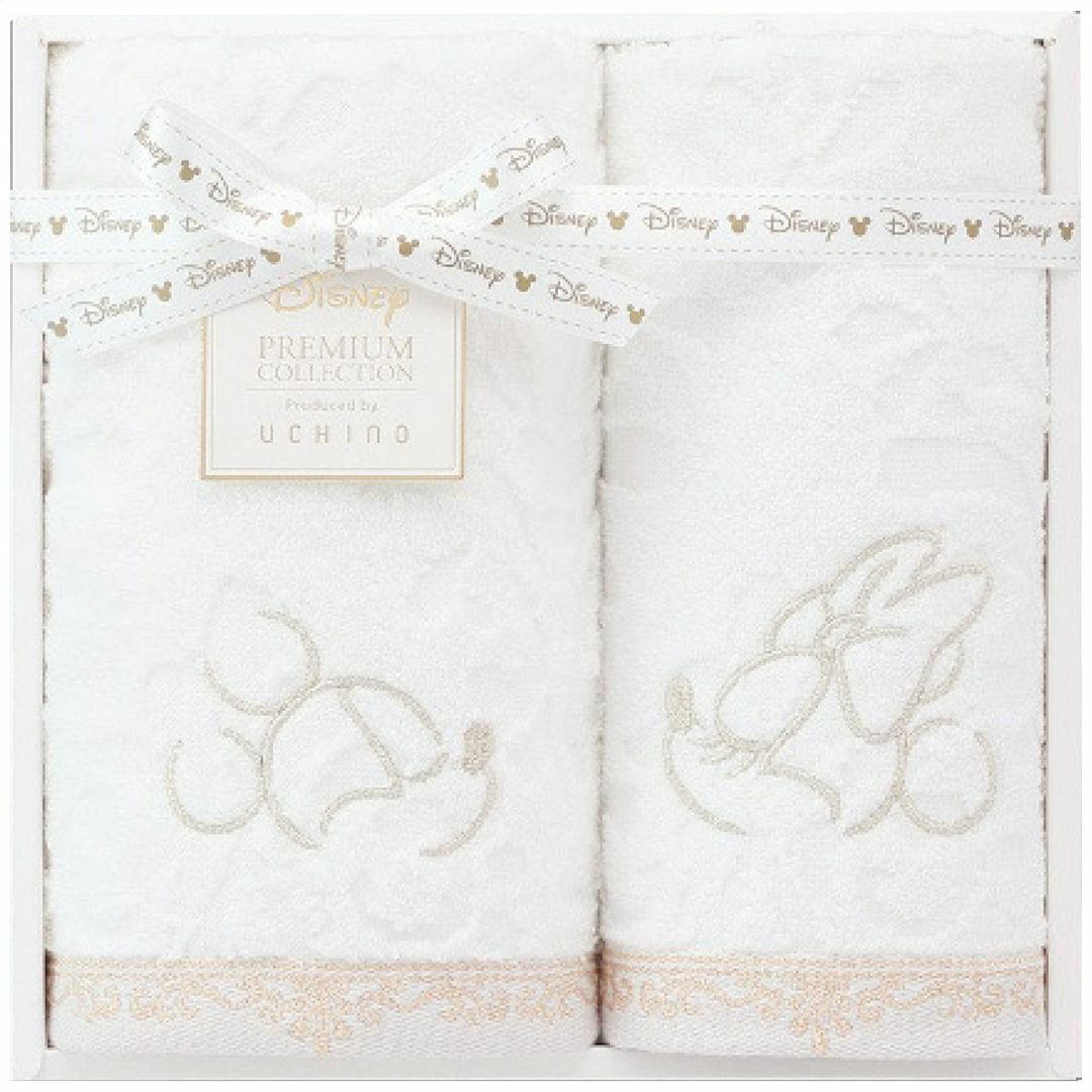 ディズニー　プレミアム フェイス・ウォッシュタオルセットホワイトの説明画像2