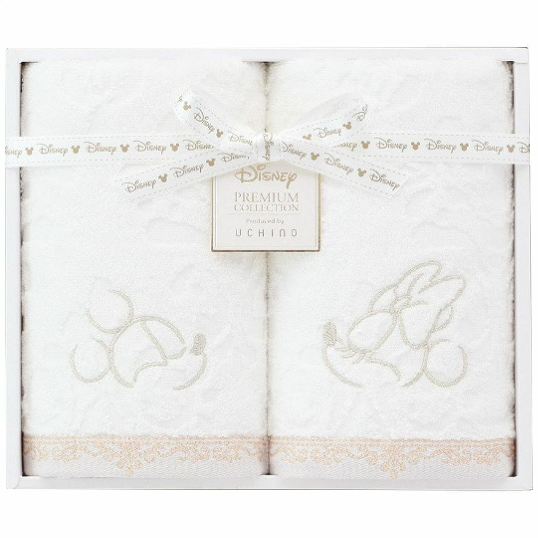 ディズニー　プレミアム フェイスタオル2枚セットホワイトの説明画像2