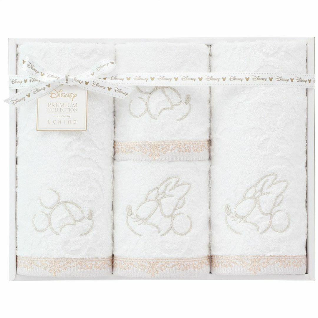ディズニー　プレミアム フェイス・ウォッシュタオルセットホワイトの説明画像2