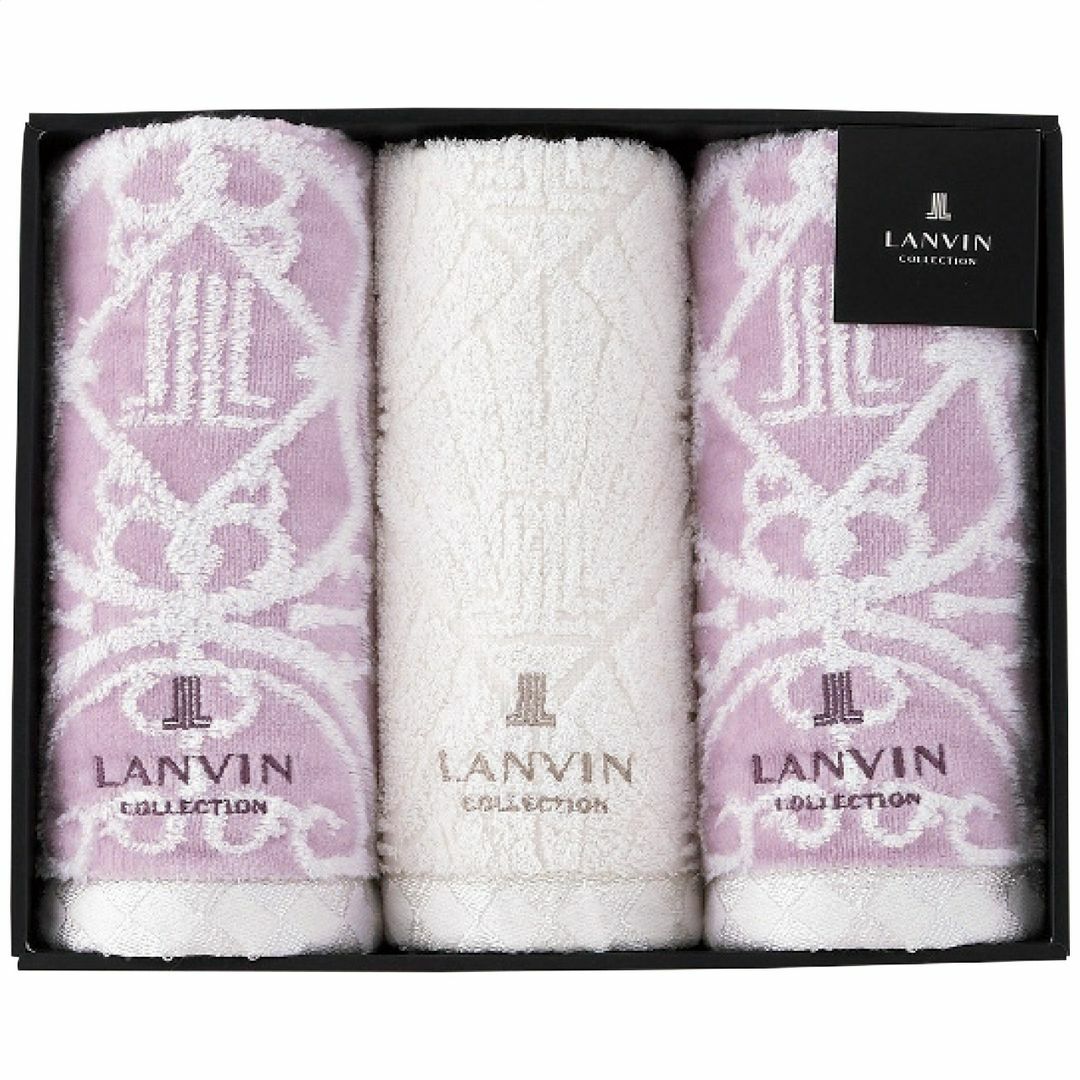 ランバンコレクション フェイスタオル3枚セット パープルの説明画像2