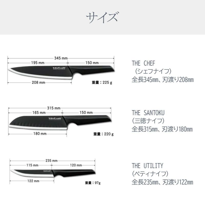 ビタクラフト ソリッドナイフブラック ペティナイフ《公式》おしゃれ